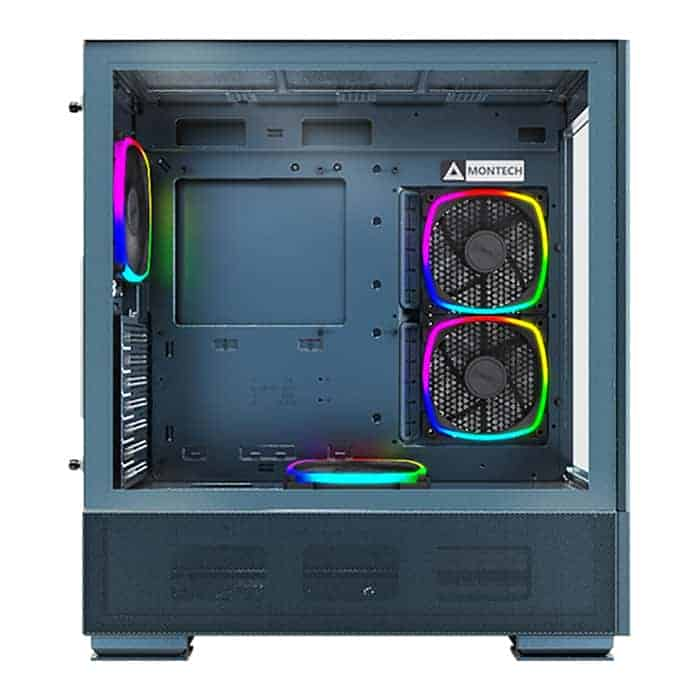 (image for) Montech SKY TWO Blue Mid Tower Dual Window Case with 4x ARGB Fans